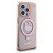 Hello Kitty IML Ringstand Glitter Kitty Head Logo MagSafe kryt iPhone 15 Pro Max růžový
