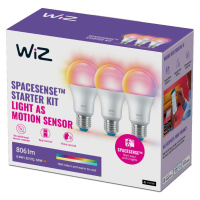 WiZ SET 3x LED žárovka E27 A60 8,8W 806lm 2200-6500K RGB IP20, stmívatelná