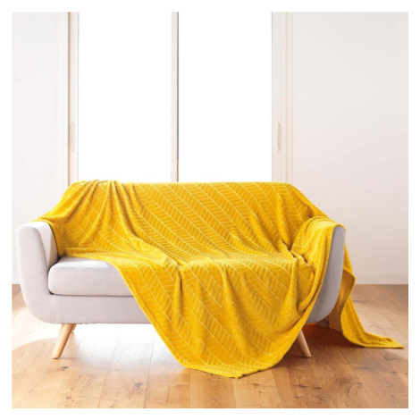 Žlutý přehoz z mikroflanelu 180x220 cm Arya – douceur d'intérieur