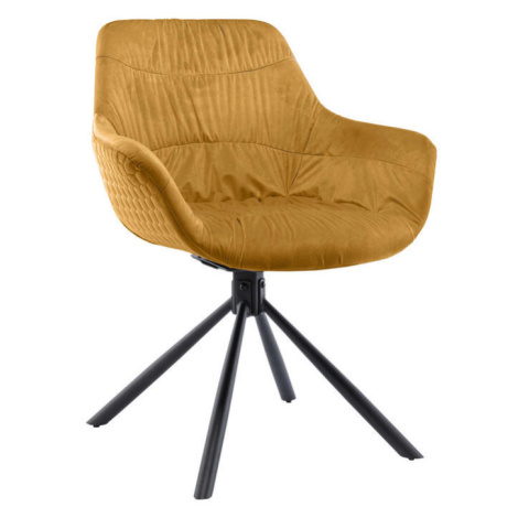 Livetastic ŽIDLE S PODRUČKAMI, samet, hořčicově žlutá