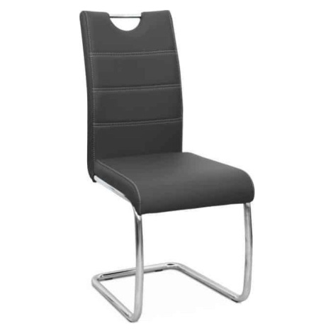 Tempo Kondela Jídelní židle Abira NEW - tmavě šedá ekokůže + kupón KONDELA10 na okamžitou slevu 