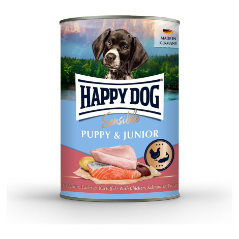 Happy Dog Sensible Puppy kuře, losos a brambory, konzerva 6 × 400 g