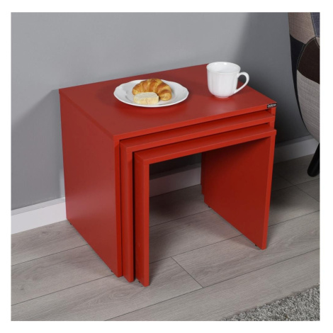 Adore Furniture SADA 3x Konferenční stolek červená