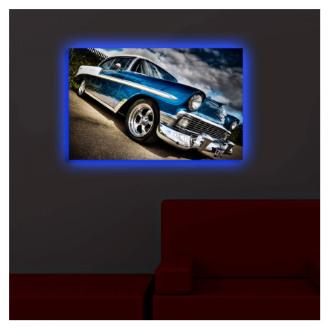 Hanah Home Obraz s led osvětlením Chevrolet Bel Air 70x45 cm