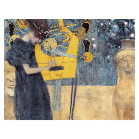 Reprodukce obrazu Gustav Klimt - Music, 70 x 55 cm Fedkolor