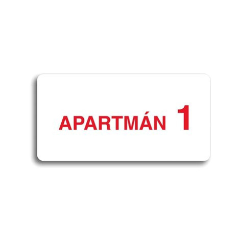 Accept Piktogram "APARTMÁN 1 II" (160 × 80 mm) (bílá tabulka - barevný tisk bez rámečku)