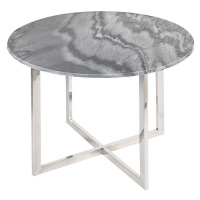 Dekoria Odkládací stolek Alsea, šedý mramor, průměr 60cm, ⌀60 x 46 cm