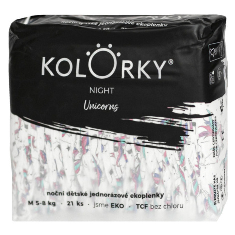 KOLORKY NIGHT Noční jednorázové EKO plenky M (5-8 kg) 21 kusů