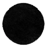 Ayyildiz koberce Kusový koberec Sydney Shaggy 3000 black kruh - 80x80 (průměr) kruh cm