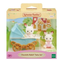 Sylvanian Families Dvojčata Chocolate králíků s kočárkem