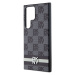 DKNY hard kryt na Samsung Galaxy S24 ULTRA Leather Checkered Pattern and Stripe Černý