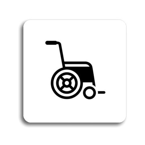 Accept Piktogram "invalidní vozík" (80 × 80 mm) (bílá tabulka - černý tisk bez rámečku)