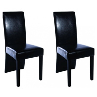 Jídelní židle 2 ks umělá kůže / dřevo Dekorhome Černá,Jídelní židle 2 ks umělá kůže / dřevo Deko