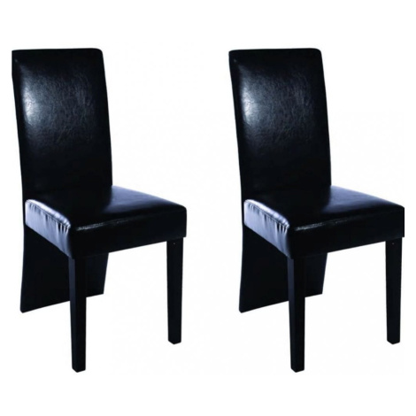 Jídelní židle 2 ks umělá kůže / dřevo Dekorhome Černá,Jídelní židle 2 ks umělá kůže / dřevo Deko vidaXL