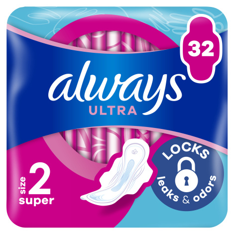 ALWAYS Ultra hygienické vložky Long (velikost 2) křidélka 32 ks