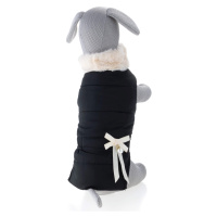 Vsepropejska Stejsi černá bunda pro psa s kožíškem Barva: Černá, Délka zad (cm): 24, Obvod hrudn