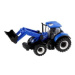 Traktor Bburago s nakladačem Fendt/New Holland/Massey Ferguson varianta 1. modrý
