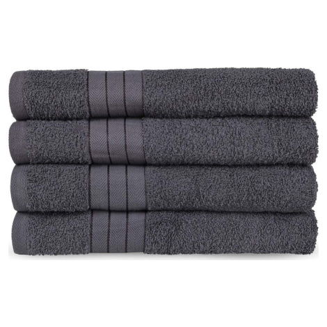 Sada 4 černošedých bavlněných ručníků HIP, 50 x 100 cm Good Morning