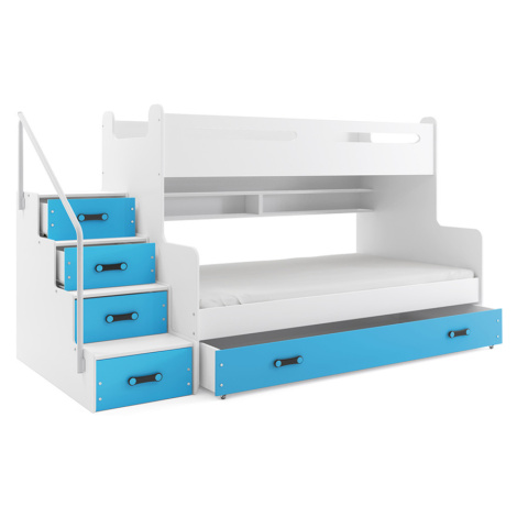 BMS Dětská patrová postel MAX 3 Barva: Modrá