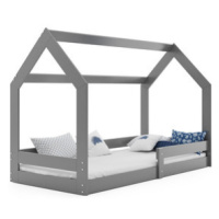 Dětská postel DOMEK I bez úložného prostoru  80x160 cm - grafit