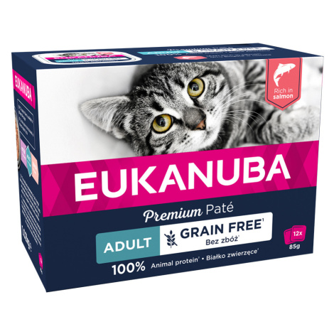Výhodné balení Eukanuba Adult bez obilovin 24 x 85 g - losos