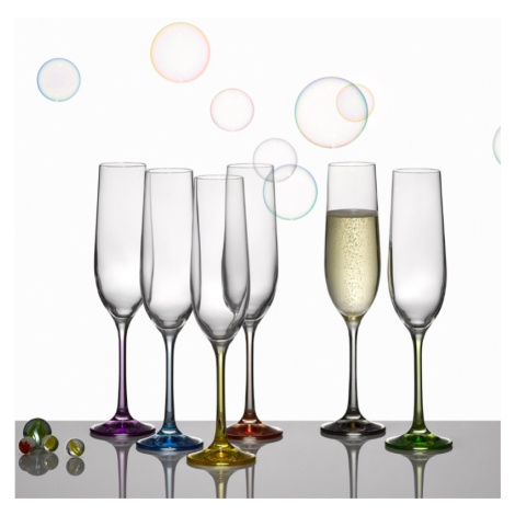 Crystalex sklenice na šampaňské Rainbow 190 ml 6KS Crystalex-Bohemia Crystal