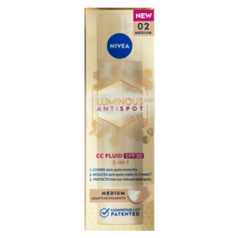 Beiersdorf Nivea Luminous630 CC krém 3 v 1, střední odstín, OF 30, 40 ml