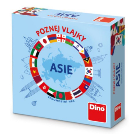 Poznej vlajky Asie cestovní hra Dino