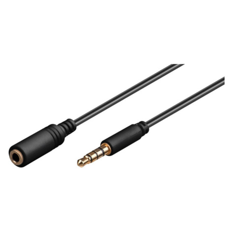 PremiumCord kabel jack 3.5mm 4 pinový pro Apple iPhone, iPad, iPod, M/F, 1m - kjack4mf1
