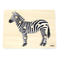 Puzzle na podložce s držadly Viga 44603 zebra