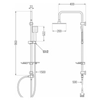 MEXEN/S T45 chrom sprchový sloup 798454593-00