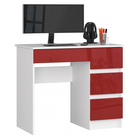 Červené psací a pracovní stoly