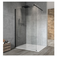 Gelco VARIO BLACK jednodílná sprchová zástěna k instalaci ke stěně, čiré sklo, 900 mm