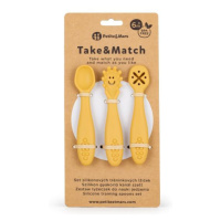 PETITE&MARS Set 3 ks silikonových tréninkových lžiček Take&Match Intense Ochre 6m+