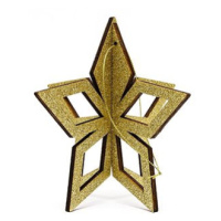Decoled zlatá hvězda, 3D, 15 cm