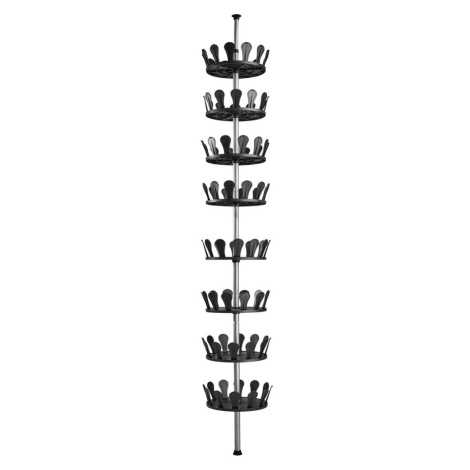 tectake 402645 otočný botník 26,5x100-300 cm, prostor pro 48 párů bot - černá černá ocel