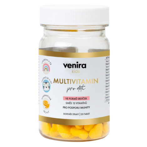 Venira Kids Multivitamin pro děti ve formě srdíček pomeranč 120 tablet