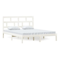 Rám postele bílý masivní borovice 160 × 200 cm, 3101229
