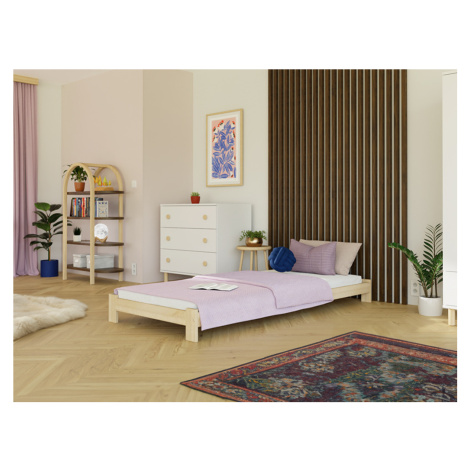 Benlemi Dřevěná jednolůžková postel SIMPLY Zvolte barvu: Světle šedá, Zvolte rozměr: 90x180 cm