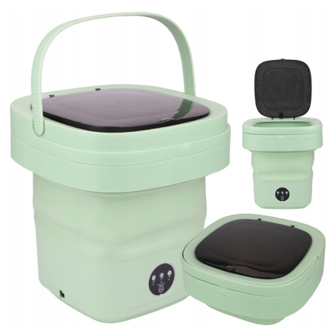 Mini Pračka Přenosná O Objemu 11 Litrů S Odkapávacím Košem Zelená