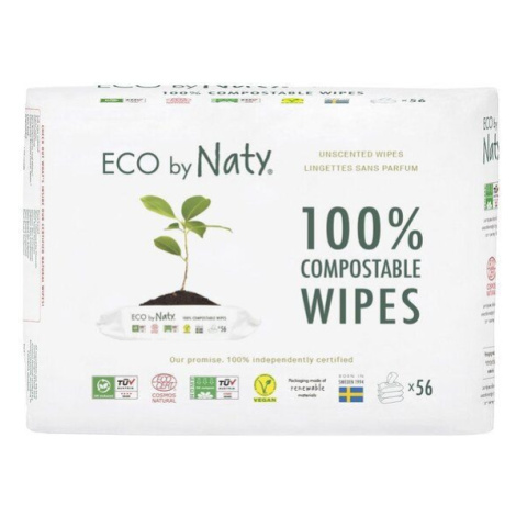 Naty ECO vlhčené ubrousky bez vůně - pro citlivou pokožku - výhodné balení 3 x 56 ks Eco by Naty