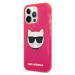 Pouzdro Karl Lagerfeld hard silikonové iPhone 13 Pro MAX Glitter Choupette Fluo růžové