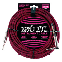 Ernie Ball 25' Braided Cable Black/Red