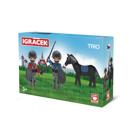 IGRÁČEK TRIO - 2 rytíři a černý kůň EFKO