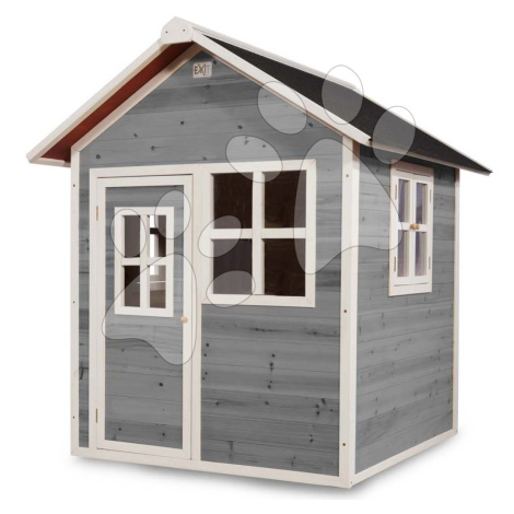 Domeček cedrový Loft 100 Grey Exit Toys s voděodolnou střechou šedý