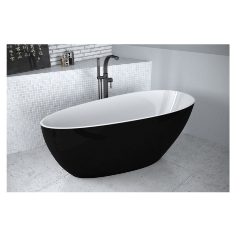BESCO Volně stojící vana GOYA černá/bílá Rozměr vany 142 × 62 VANSAL14BW
