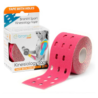 BronVit Sport Kinesio Tape děrovaný 5 cm x 5 m tejpovací páska růžová