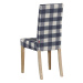 Dekoria Potah na židli IKEA  Harry, krátký, tmavě modrá kostka velká, židle Harry, Quadro, 136-0