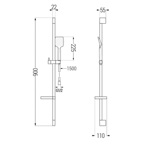 MEXEN/S DS62 posuvný sprchový set, chrom 785624583-00