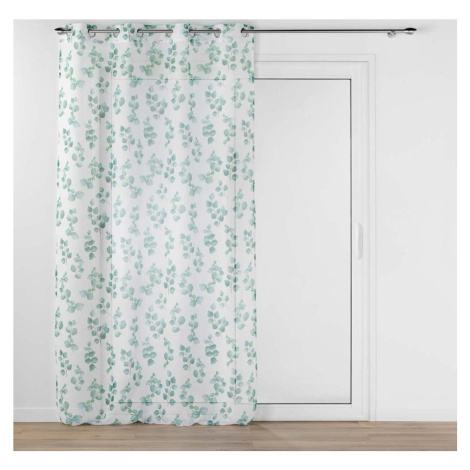Bílo-zelená voálová záclona 140x280 cm Leandre – douceur d'intérieur